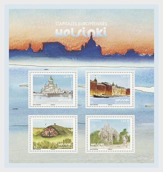 2019年 法國 歐洲城市赫爾辛基 (芬蘭首都) 郵票小全張