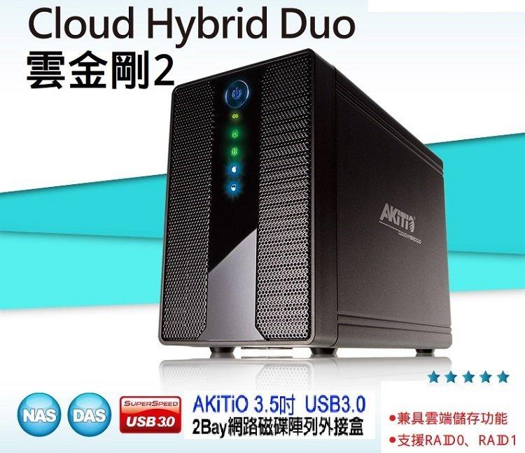 AKiTiO雲金剛2 2bay USB3.0磁碟陣列+個人雲端裝置(NAS) S82M-U3SR可參考