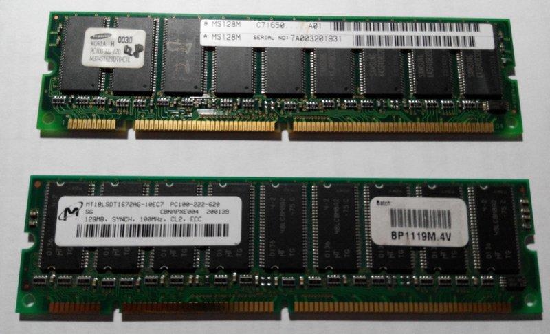 美國DRAM大廠-美光(MT)原廠168PIN  SDRAM 128M ECC(單面9個顆粒或雙面18個顆粒)桌上電腦 桌機 工業電腦可用 samsung 三星