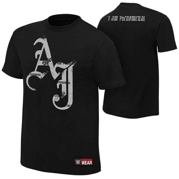 WWE摔角衣服 AJ Styles I Am Phenomenal 我是傳奇黑色短袖T恤 買三免運