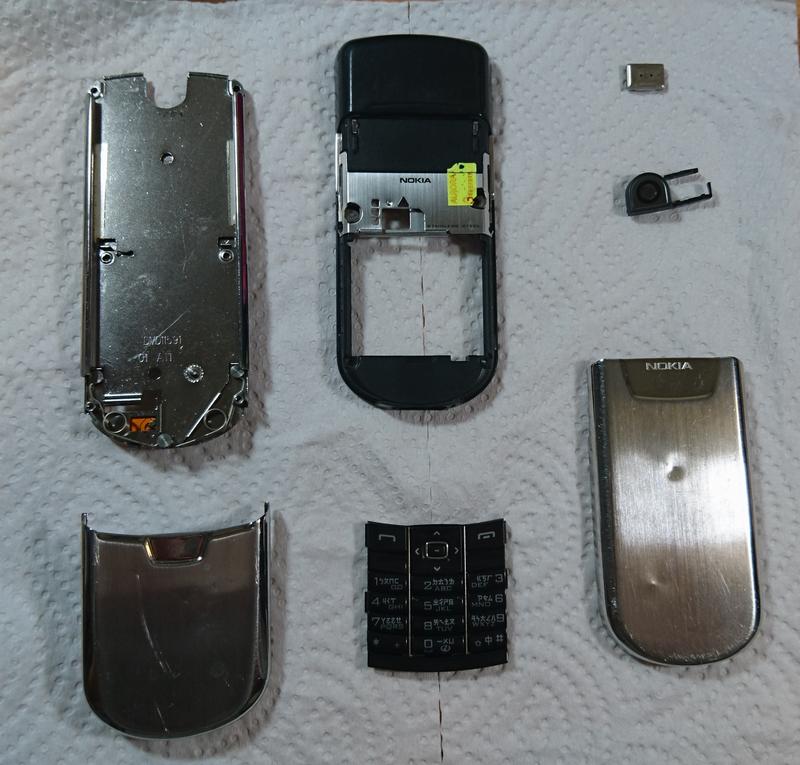 Nokia 8800  原廠拆機零件  不銹鋼   後殼  電池背蓋  原廠按鍵  滑軌中板   下滑蓋   上後蓋片