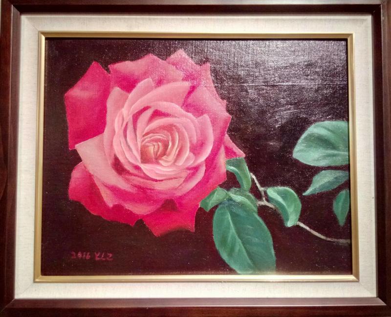 【吉兒圖書】《邱奶奶的後花園 暗香 》邱美玉 繪意時光 手繪原創油畫 41.0x31.5 cm/ 6 號