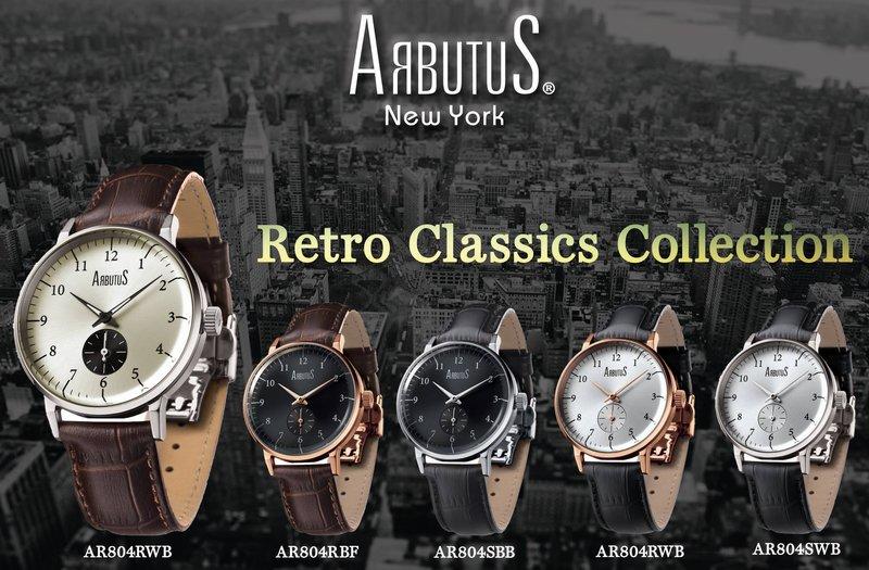 《時間精品廊》New York ArbutuS 愛彼特 手動上鍊機械錶：AR804SBB