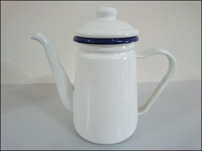 [ 埔21烘焙咖啡 ] C09  珐瑯手沖壺 ( 白色 ) 搪瓷咖啡壺  1.1L 加厚珐琅搪瓷咖啡壺