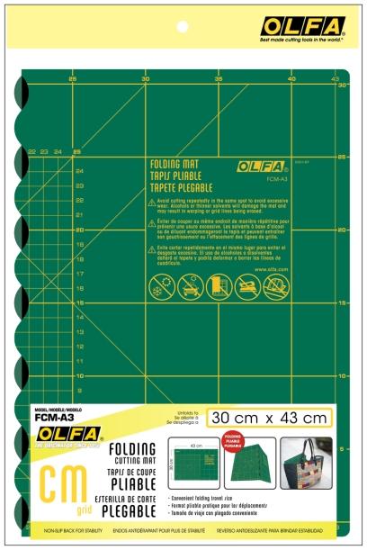 【UZ文具】日本 OLFA 摺疊式切割墊-綠(FCM-A3) A3尺寸方便攜帶 可摺疊式切割墊