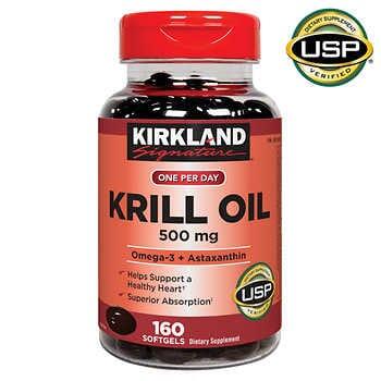 缺貨中 Kirkland Signature Krill Oil 500 mg 160 Softgels 磷蝦油