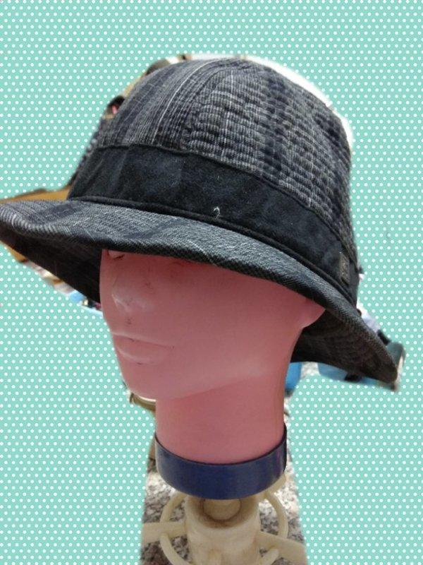 [出清] 紳士帽 帽子 灰色 格子 材質硬