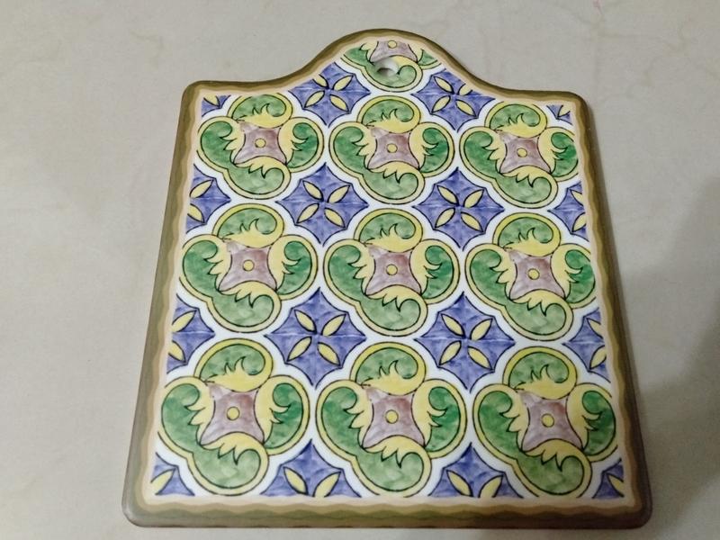 摩洛哥花磚圖騰手繪風造型陶瓷隔熱墊