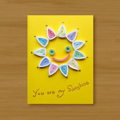 手工捲紙卡片：You are my sunshine _B（情人卡、感謝卡、母親卡、父親卡）
