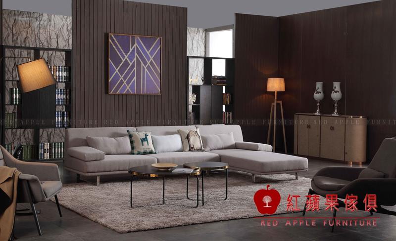 [紅蘋果傢俱] KSN-S888 卡珊妮 輕奢歐式系列 L型沙發 布沙發 優質沙發 數千坪展示