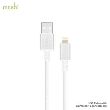 新台北NOVA實體門市 免運 moshi Lightning - USB 傳輸線 銀色 ( 3M )iPhone 5/5s/5c /touch5 nano7 ipad mini mini2