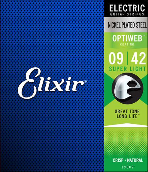 ☆唐尼樂器︵☆ Elixir 頂級 Optiweb 19002 09-42 超薄防鏽鍍膜電吉他弦(自然聲音/手感)
