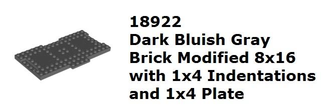 【磚樂】 LEGO 樂高 18922 6112762 Brick 8x16 with 1x4 深灰 造型底磚