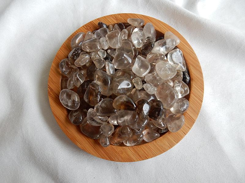 【2075水晶礦石】純天然巴西茶(煙)水晶小滾石(150克)