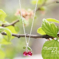 【yes99buy】韓國飾品 飾品925純銀甜美果形水晶項鏈銀飾NS09063