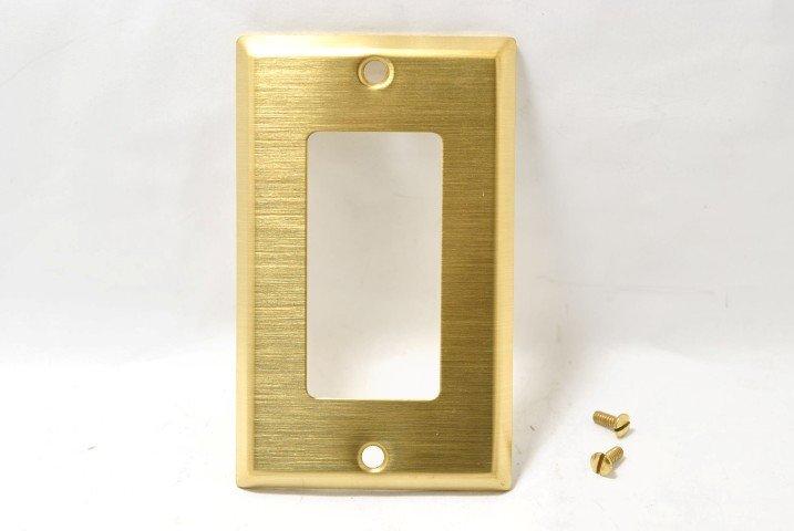 美國 COOPER 方形單聯黃銅蓋板＆面板 WD94401 (Decorator型)(同HUBBELL SB26)