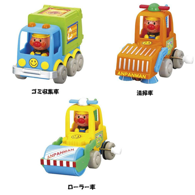 日本帶回 麵包超人 發條車 迴力車 玩具車 壓路機/垃圾車/掃地機~小太陽日本精品
