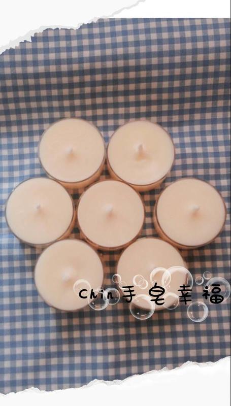 Chin手皂幸福(手工皂)-環保無煙環保大豆蠟燭(透明殼)-白色12入