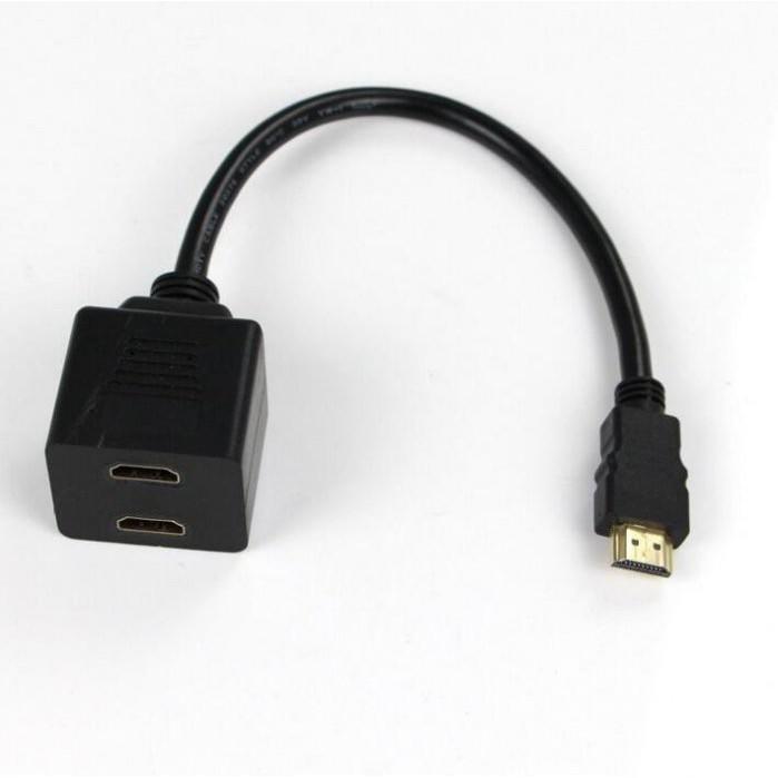 HDMI高清線 HDMI一公兩母 雙胞胎線 HDMI 一分二扁線853