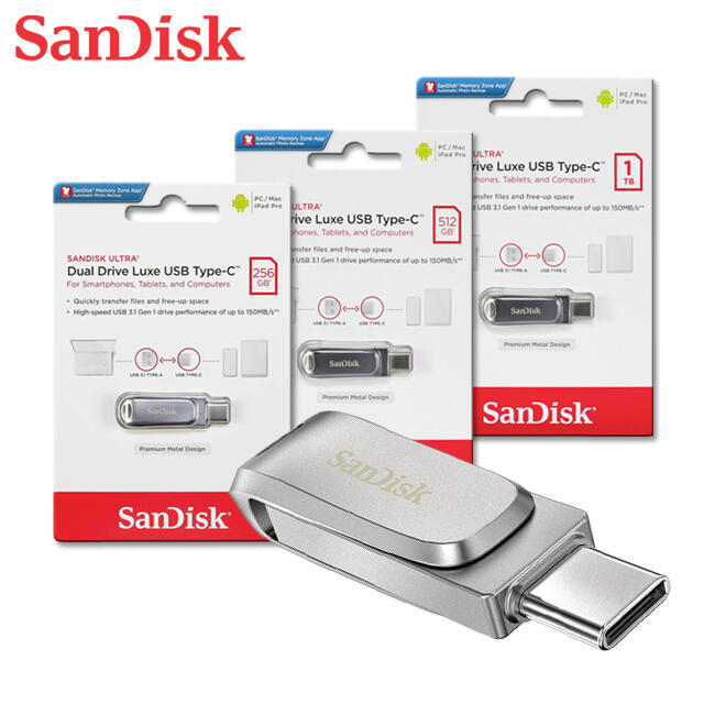 Sandisk Ultra Luxe 256g 512g 1tb Type C 金屬 雙用隨身碟 Sd Ddc4 露天市集 全台最大的網路購物市集 2718