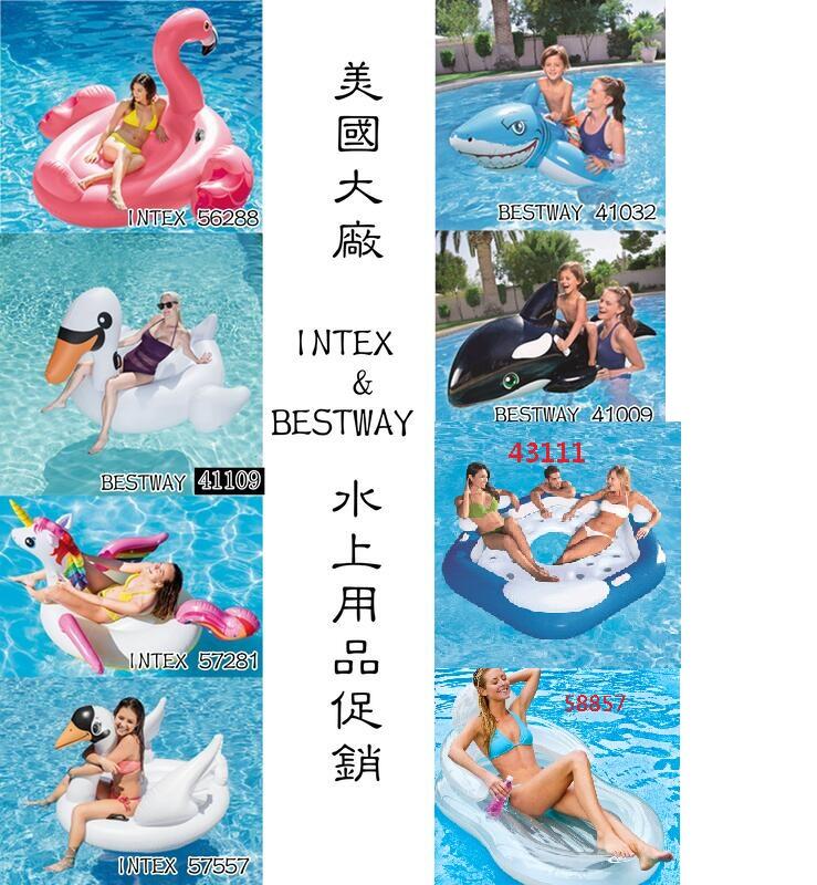 【368購物】INTEX bestway 水上座騎系列 鯊魚坐騎 水上充氣玩具 水上浮排 水上用品 買一送一還送修補片