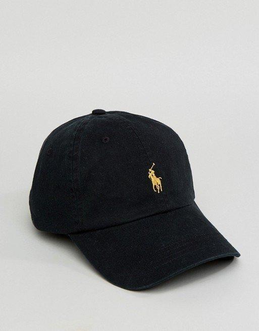 Cover Taiwan 官方直營 Polo Ralph Lauren 棒球帽 鴨舌帽 高爾夫球帽 復古 老帽 黑色 金