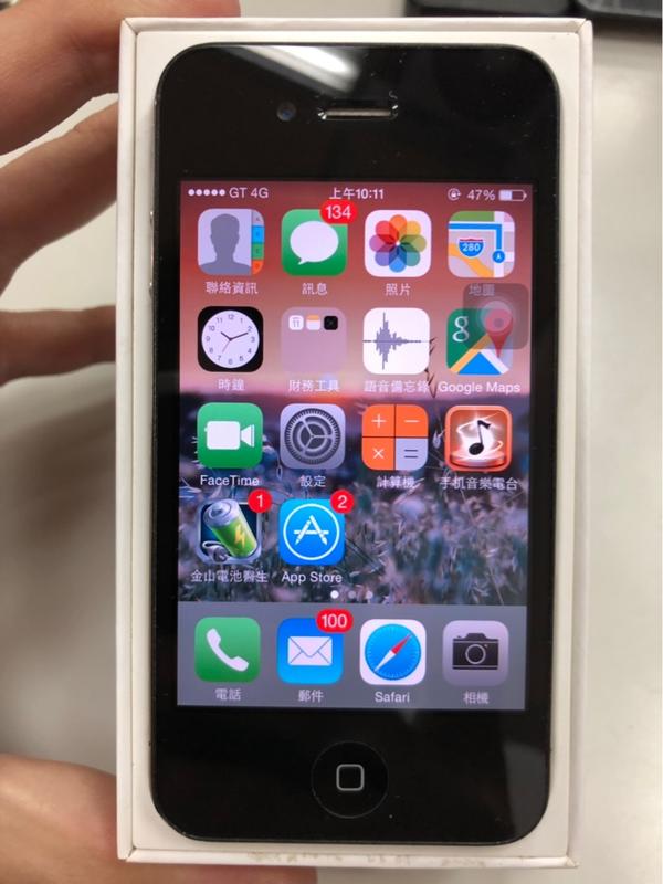 Apple iPhone 4 16G(A1332) 銀色 二手 中古 手機 功能正常  附盒、保護殼2 目前iOS7.1