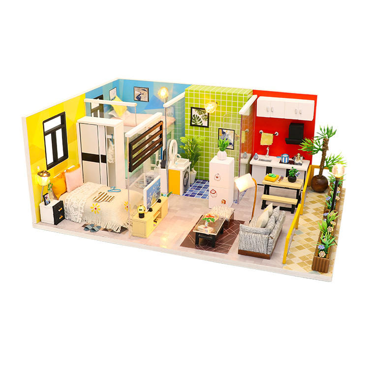 【酷正3C】M043簡潔人生→ DIY小屋 袖珍屋 娃娃屋模型屋 材料包 玩具娃娃住屋 手做工藝 拼裝房子 作業