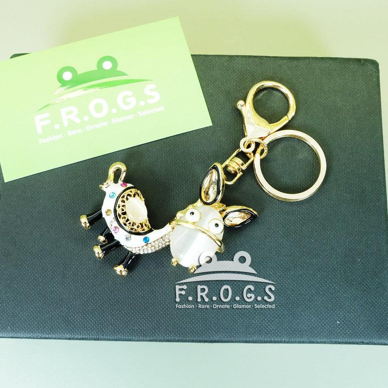 F.R.O.G.S AA0009進口高級水鑽水晶小毛驢造型汽車包包鑰匙配飾吊飾鑰匙圈掛包飾品掛件(現貨)