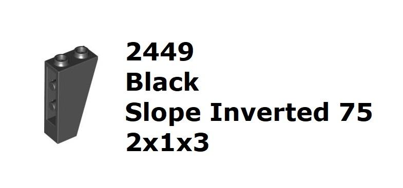 【磚樂】LEGO 樂高 2449 4636202 Slope Inverted 75 2x1x3 黑色 反斜面