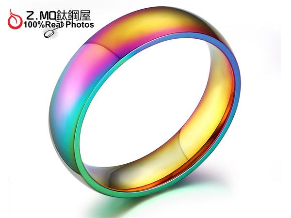 316L抗過敏不生鏽 西德白鋼 同性戒指 情侶對戒 彩虹和平 多元成家 單個價【BGS105】Z.MO鈦鋼屋