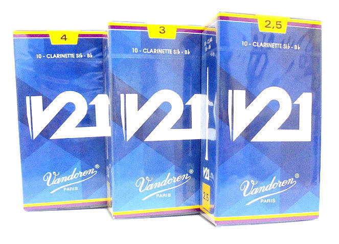 全新 法國 Vandoren V21 淺藍盒 Clarinet竹片 豎笛竹片 單簧管竹片 黑管竹片 每盒10片裝
