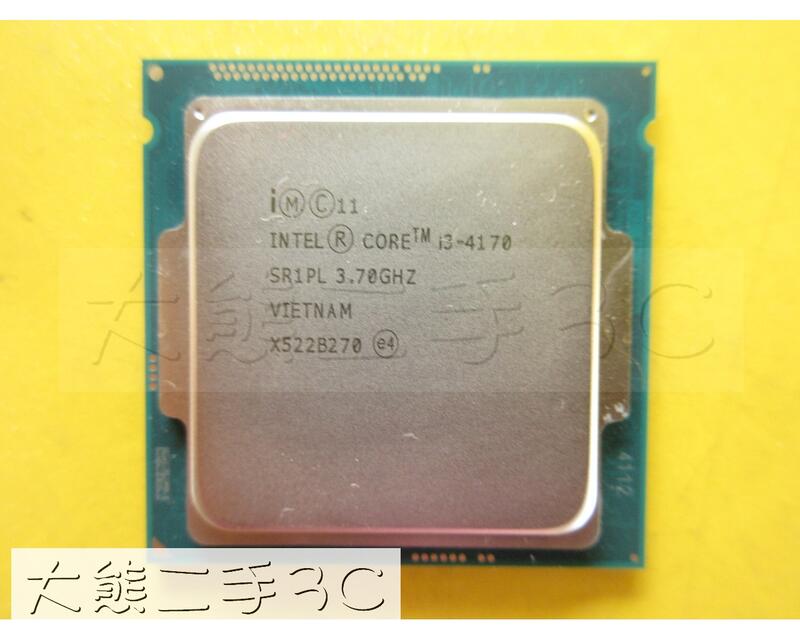 【大熊二手3C】CPU-1150 Core i3-4170 3.7G 3M 5GT/s SR1PL-2C4T