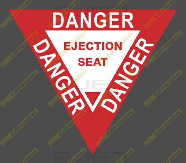 【崇武---CWI】防水防曬汽機車貼紙  “危險 彈射座椅” 警告貼紙 85*73mm (A) 現貨