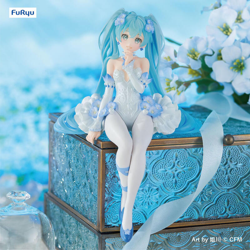 現貨全新品日版FuRyu 景品初音未來Flower Fairy 粉蝶花by 姐川泡麵杯蓋