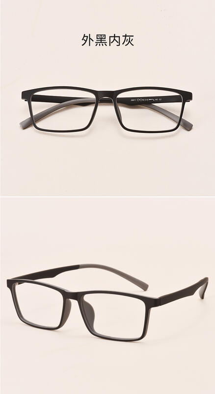 【實惠眼鏡】8011 近視眼鏡框 平光眼鏡配到好 超輕TR塑鋼可彎折全框鏡架 上班族 全視線 抗濾藍光 變色鏡片 均有售