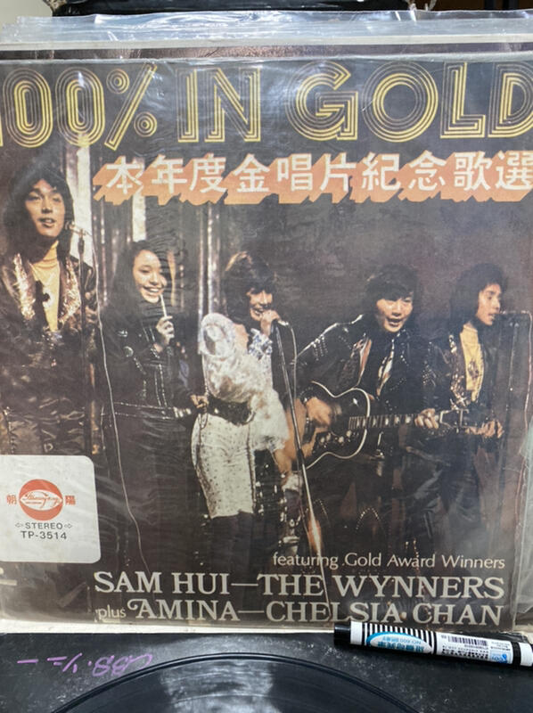 台版黑膠LP-年度金唱片紀念歌選100%Sam Hui許冠傑The Wynners溫拿五虎，Chelsea Chan