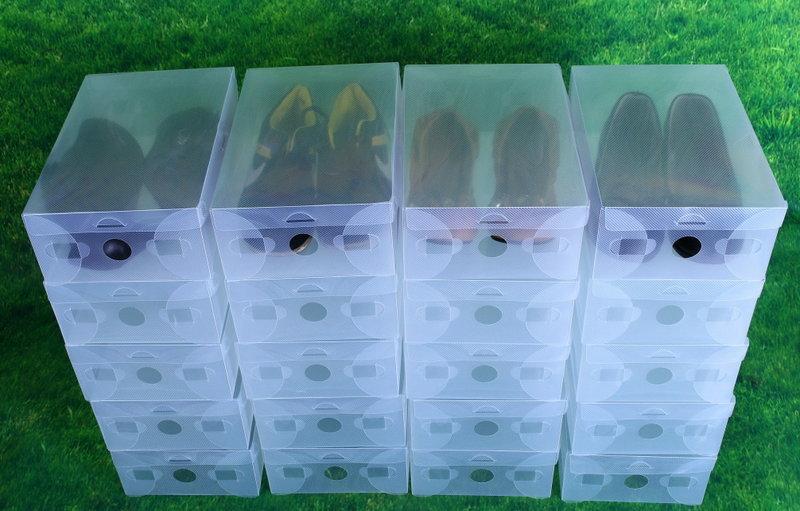 670巷：環保時尚透明鞋盒收納盒收納箱水晶鞋盒【33*20*12公分】【翻蓋式女款加大區】