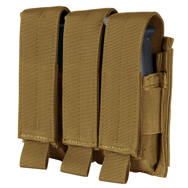 【TAF 補貨中】CONDOR MA52 Triple Pistol Mag Pouch 三聯手槍彈匣袋 (狼棕色)