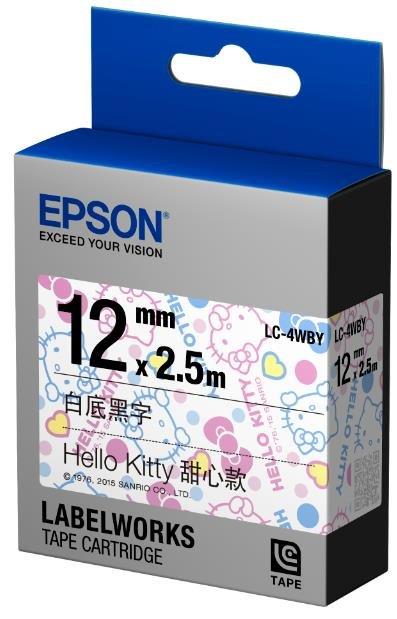 【全新含稅】EPSON LC-4WBY標籤帶 (12mm) Hello KITTY甜心款LW-200KT/400/500