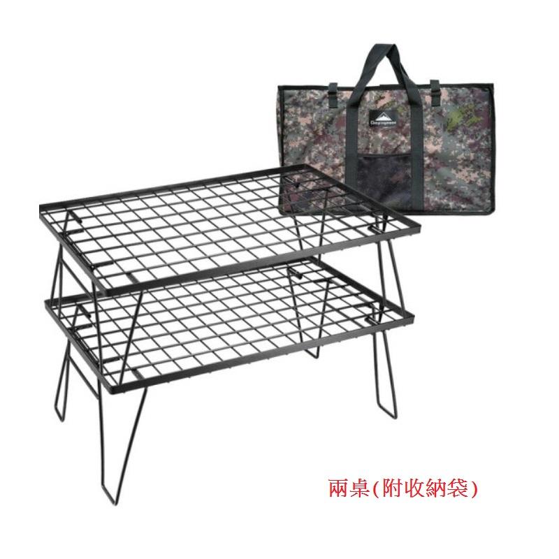 【T-230-2T】Campingmoon柯曼 可堆疊鐵製折疊網桌-附袋 折疊桌露營桌矮桌鐵架露營戶外
