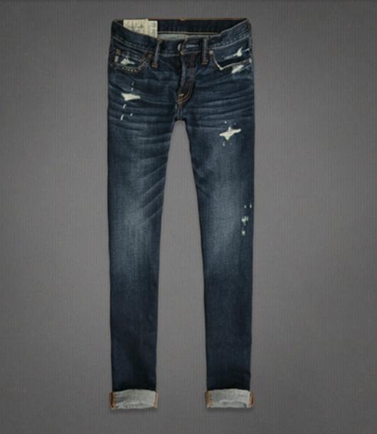 A&F Skinny Jeans Destroyed Vintage 【全新真品 】洗磨刷破經典牛仔褲 32 x 34