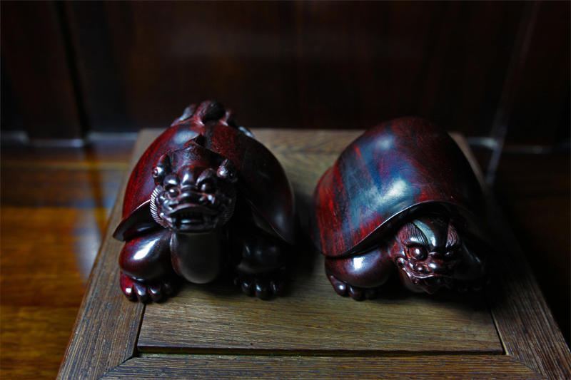 龍龜 印度 小葉紫檀 檀香紫檀 木雕 把件 擺件 雕刻 手工
