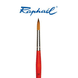 【時代中西畫材】法國RAPHAEL拉菲爾 Kaerell 869 紅桿尼龍圓筆 18號 壓克力&油畫專用