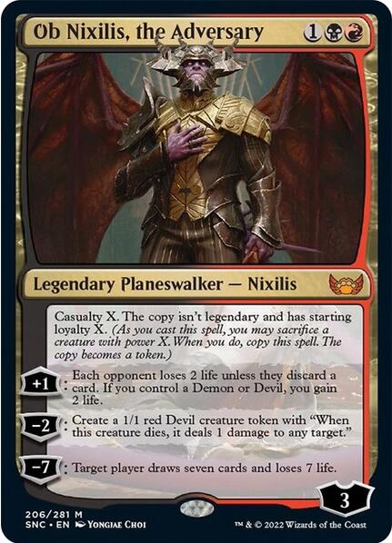 【美品・未使用】Ob Nixilis, the Adversary ALG卡牌專門] SNC 新卡佩納Ob Nixilis, the Adversary 魔頭歐尼希茲英