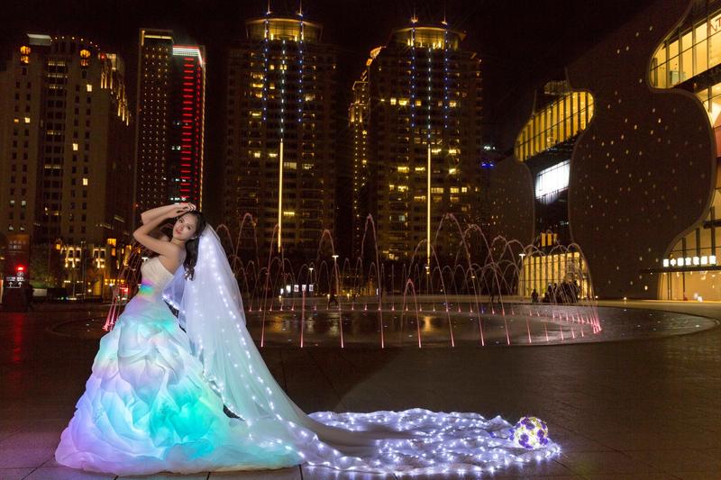 鎂沙造型攝影 新娘秘書 LED婚紗 發光婚紗 婚紗拍攝 禮服租借