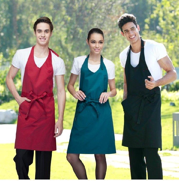 韓版圍裙居家廚房做飯圍裙餐廳服務員工作圍裙