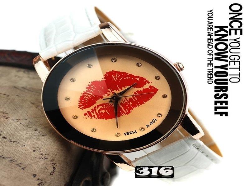 《316小舖》【PG20】(時尚石英手錶-紅唇手錶-單件價 /男生手錶/女生手錶/生日禮物/韓式手錶/男女手錶)