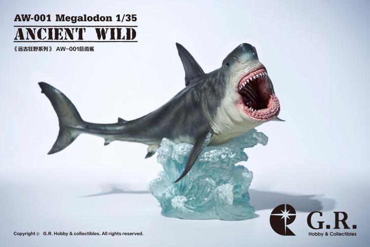 現貨！GRTOYS AW-001 遠古狂野系列 巨齒鯊模型 Megalodon1：35