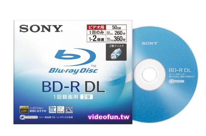 [VideoFun] 日本進口 SONY Blu-Ray 50GB BD-R DL 藍光燒錄片單片裝